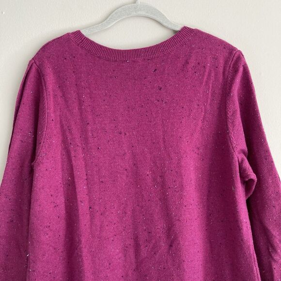Talbots Kitty Tweed Crew Sweater Dress Button Accent Womens Plus 1X Pink - Picture 8 of 10
